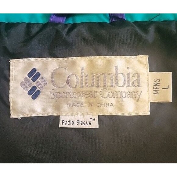 Vintage 90s Columbia Sportswear Powder Keg 3 in 1 Ski Jacket Coat Sz L Teal Purp - Picture 8 of 13